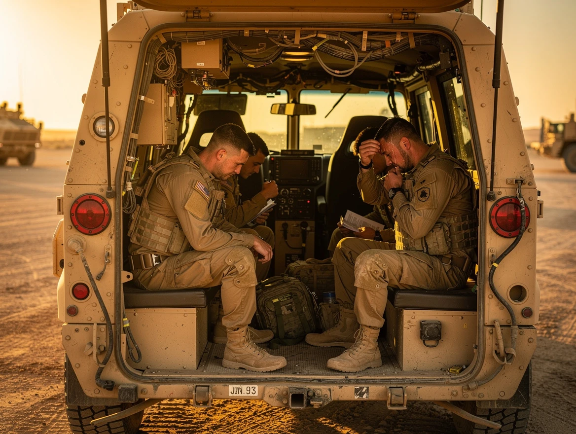 Why do many military vehicles lack basic interior comforts?
