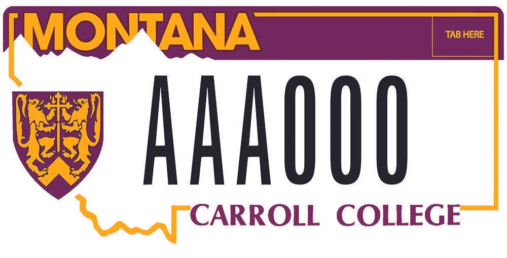 Carroll College Montana specialty plate