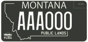 Montana Public Land Water Access Association specialty plate
