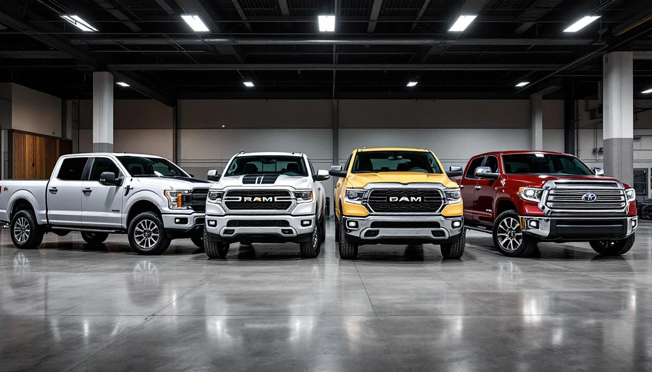 Ford F-150, RAM 1500, Chevrolet Silverado, and Toyota Tundra Pickup Trucks