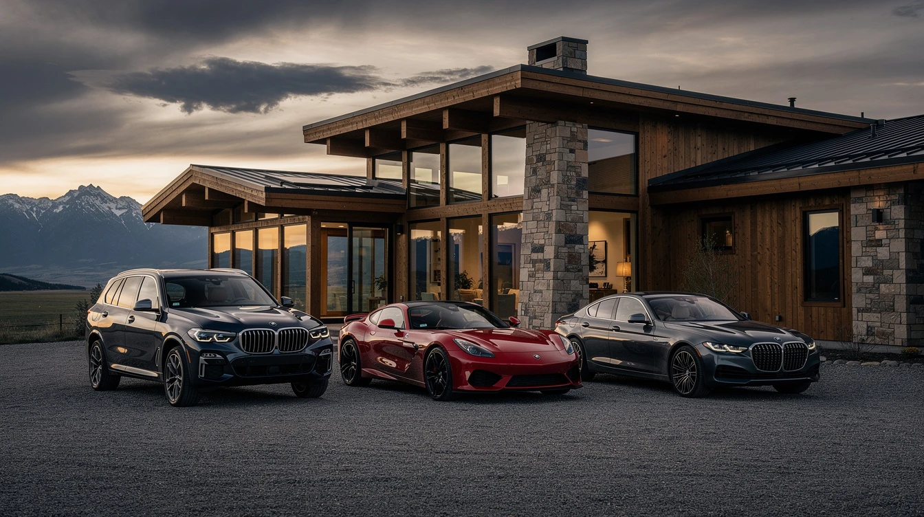 Montana car and SUV registration, luxury vehicles at Montana ranch home