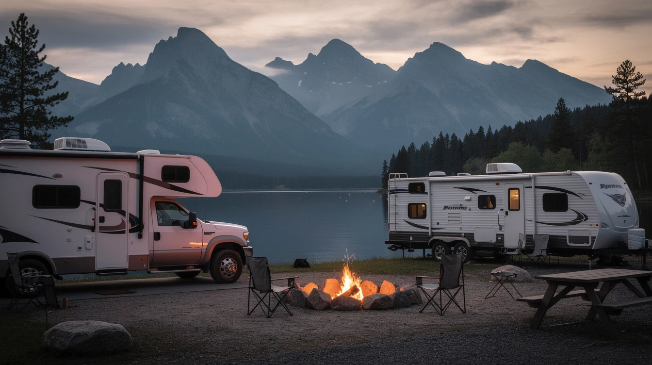Montana travel trailer registration, fifth-wheel and bumper-pull at lakeside