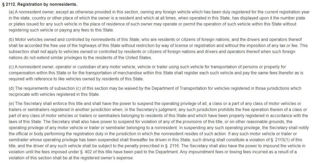 Delaware vehicle registration reciprocity