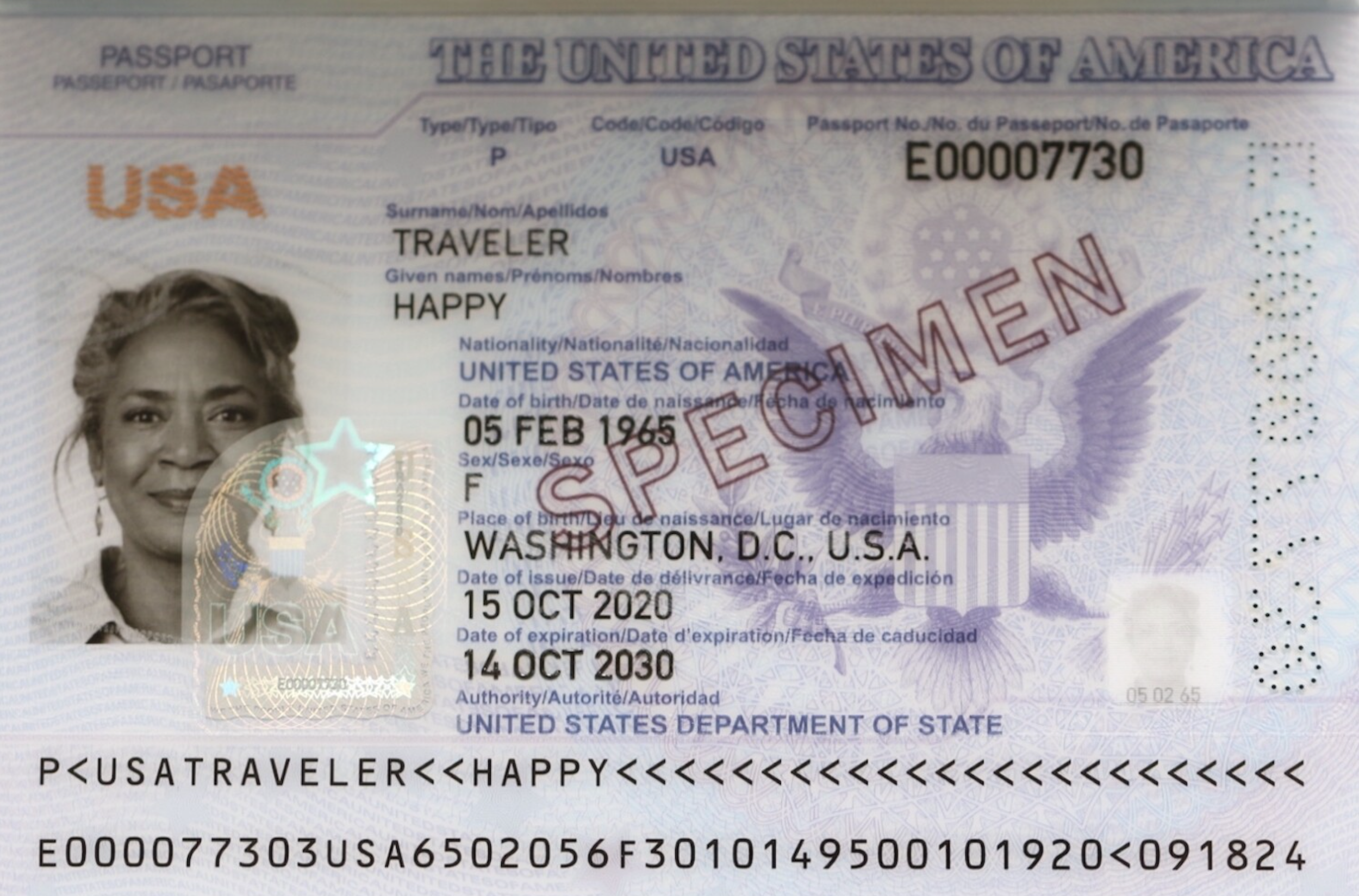 Sample passport
