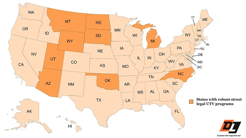 states with good street legal utv programs
