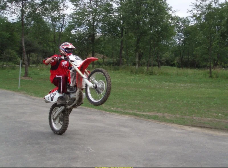 Honda CRF150F wheelie on street