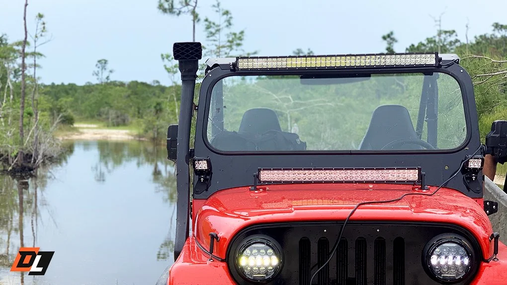 windshield and light bars on street legal utv