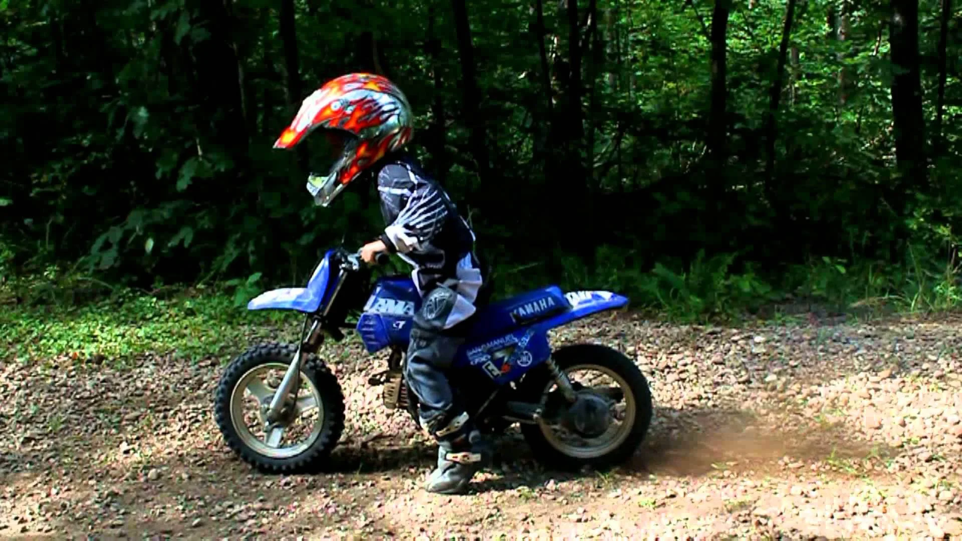 toddler on dirt bike