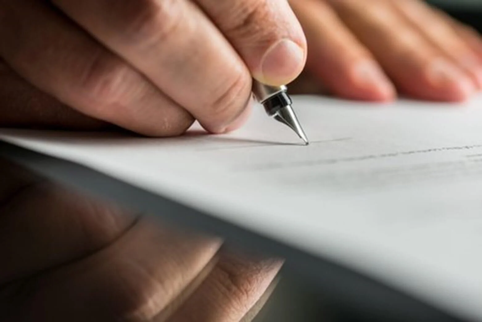 signing a form