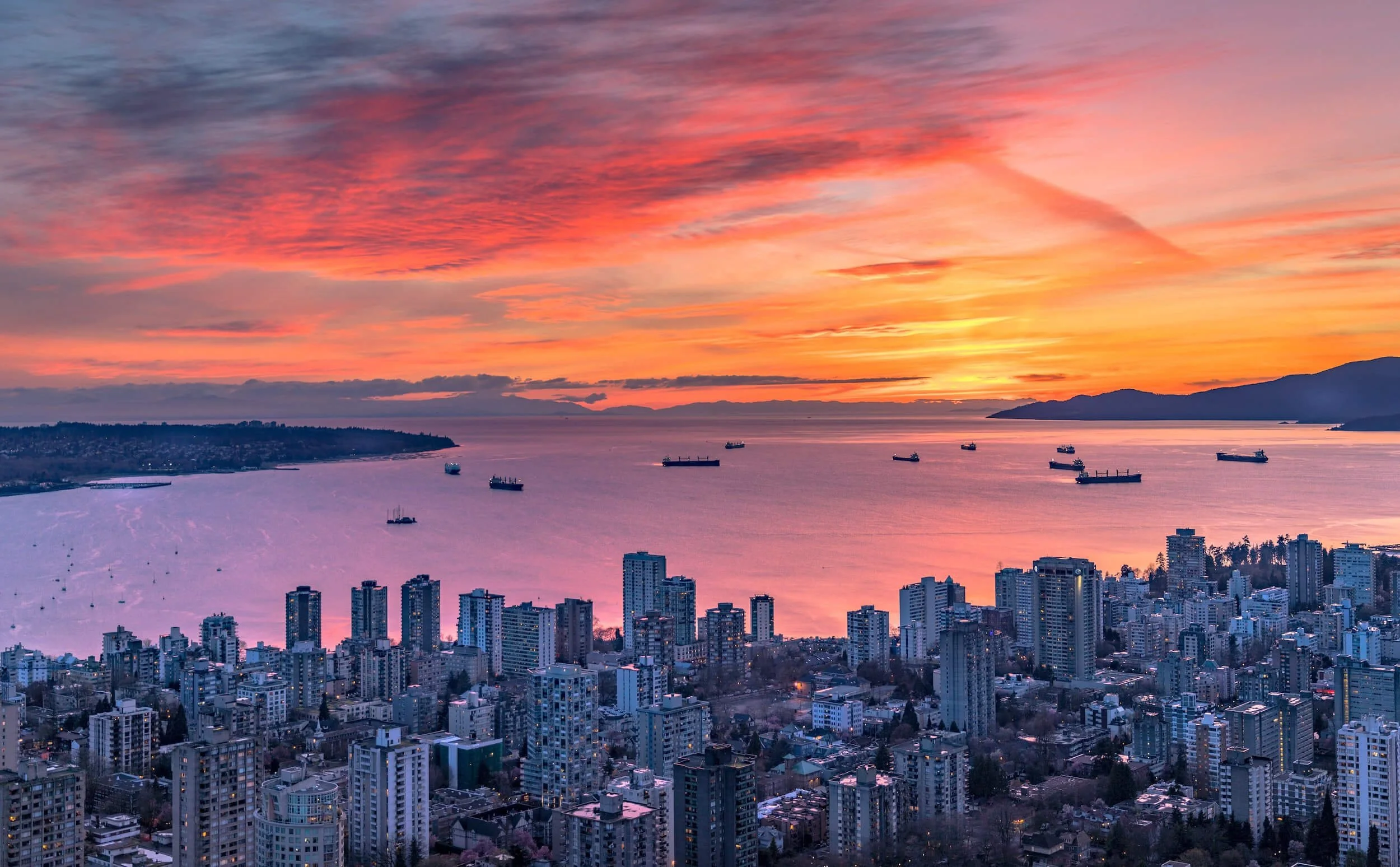 aerial city view Vancouver