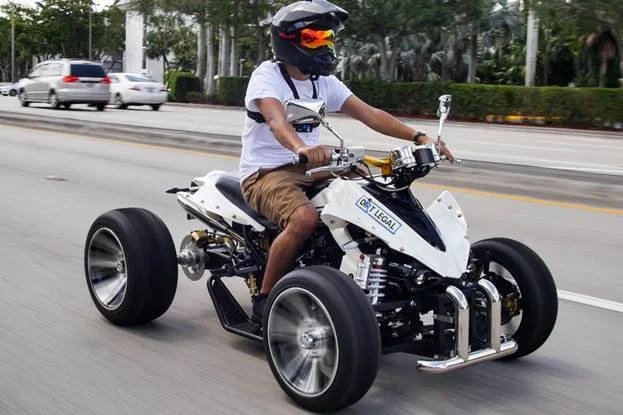 atv rider on street