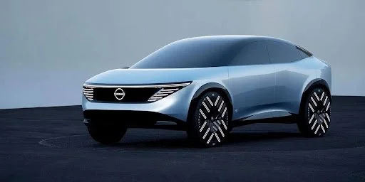 Nissan concept electric vehicle displayed in studio setting, representing next-generation EV battery supplier transition