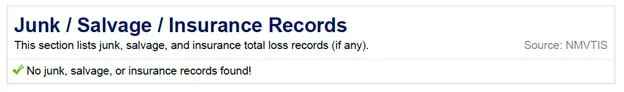 junk salvage insurance records