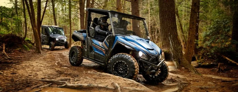 Yamaha UTVs in the woods