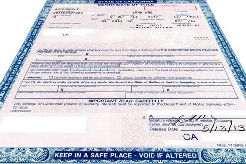 certificate of title