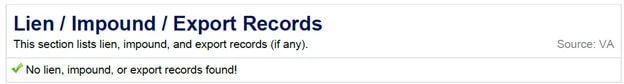 lien impound export records