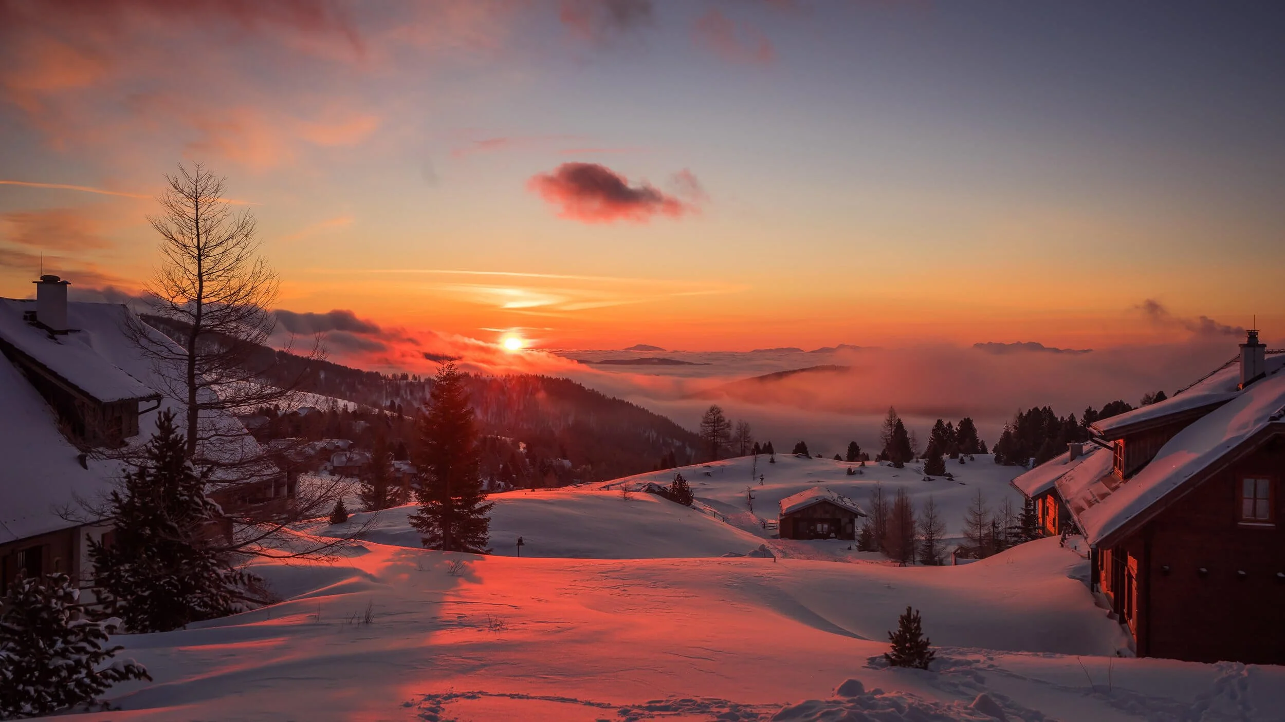 snow covered village