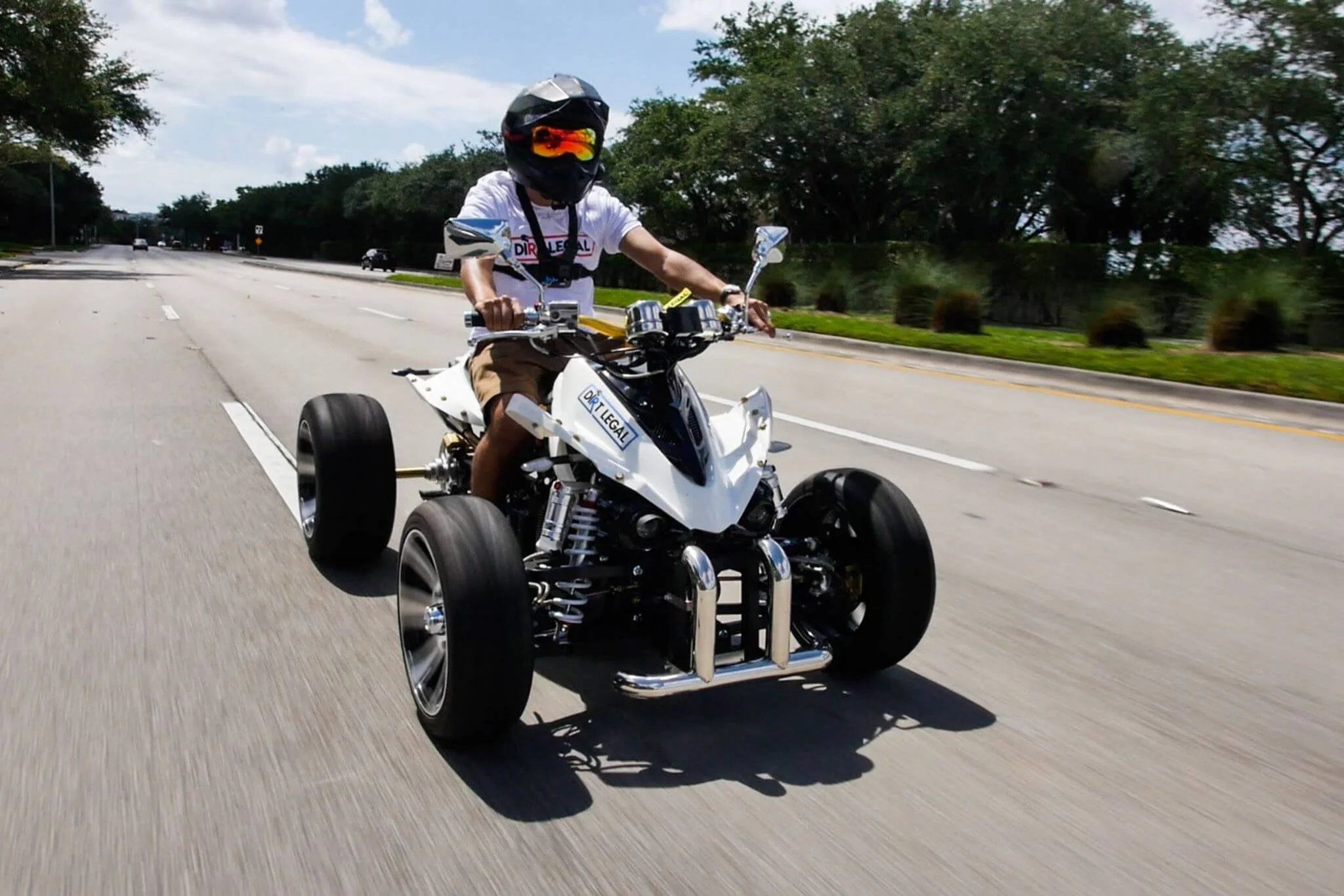 atv rider on street