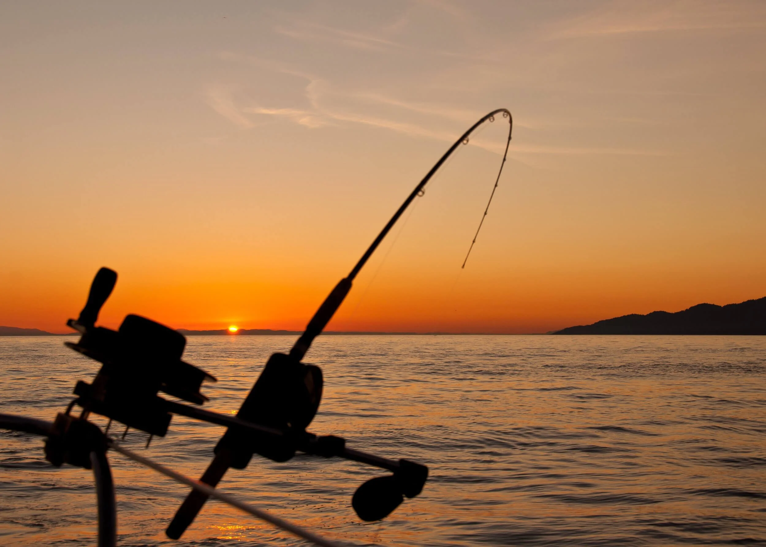 Fishing from a boat