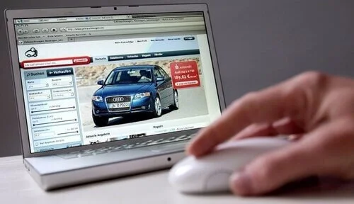 car shopping on an old laptop