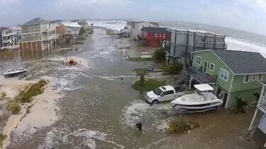 car in flooded area