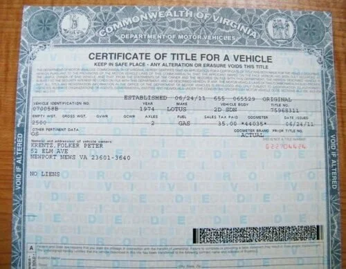 modern virginia car title