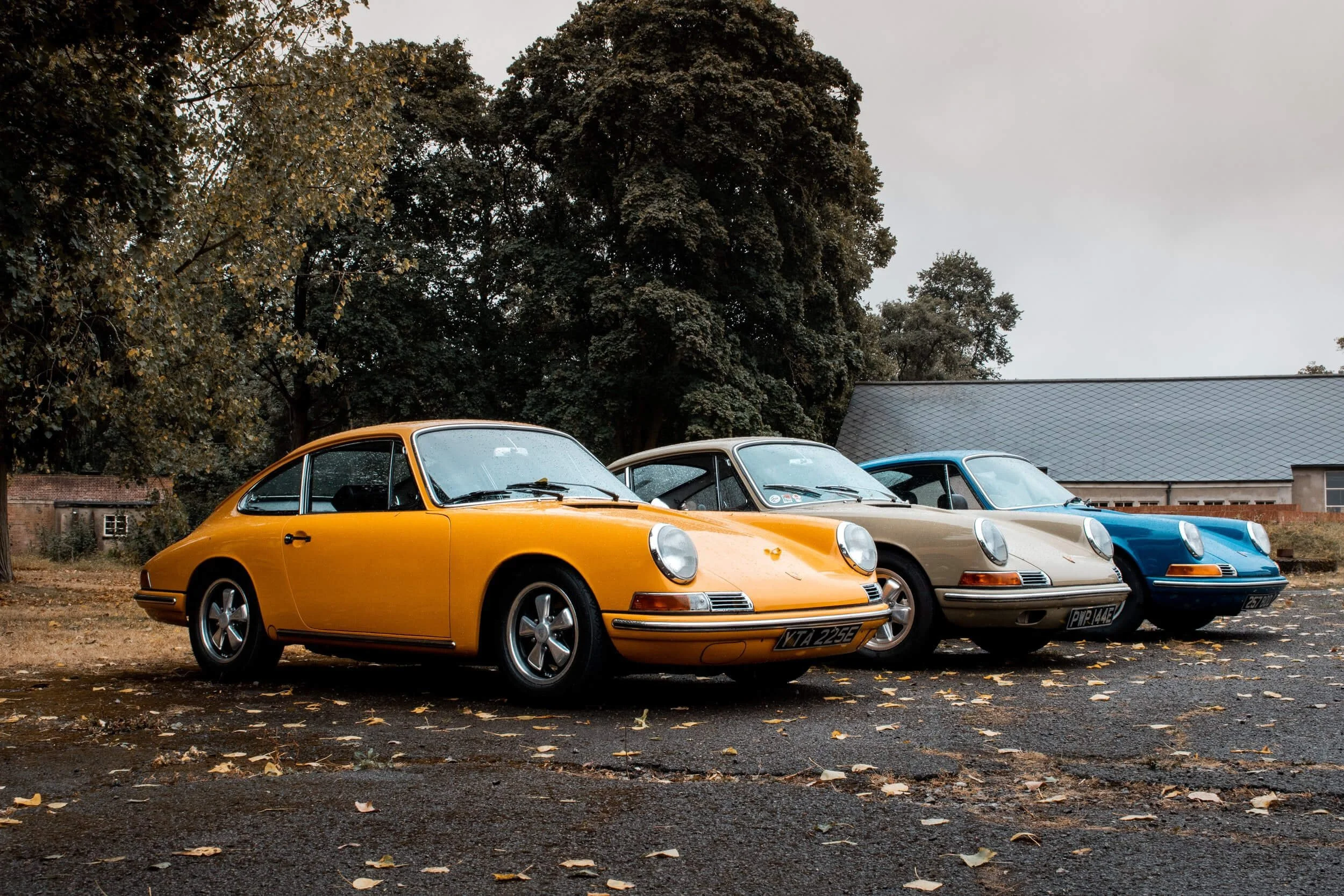 old cars parked