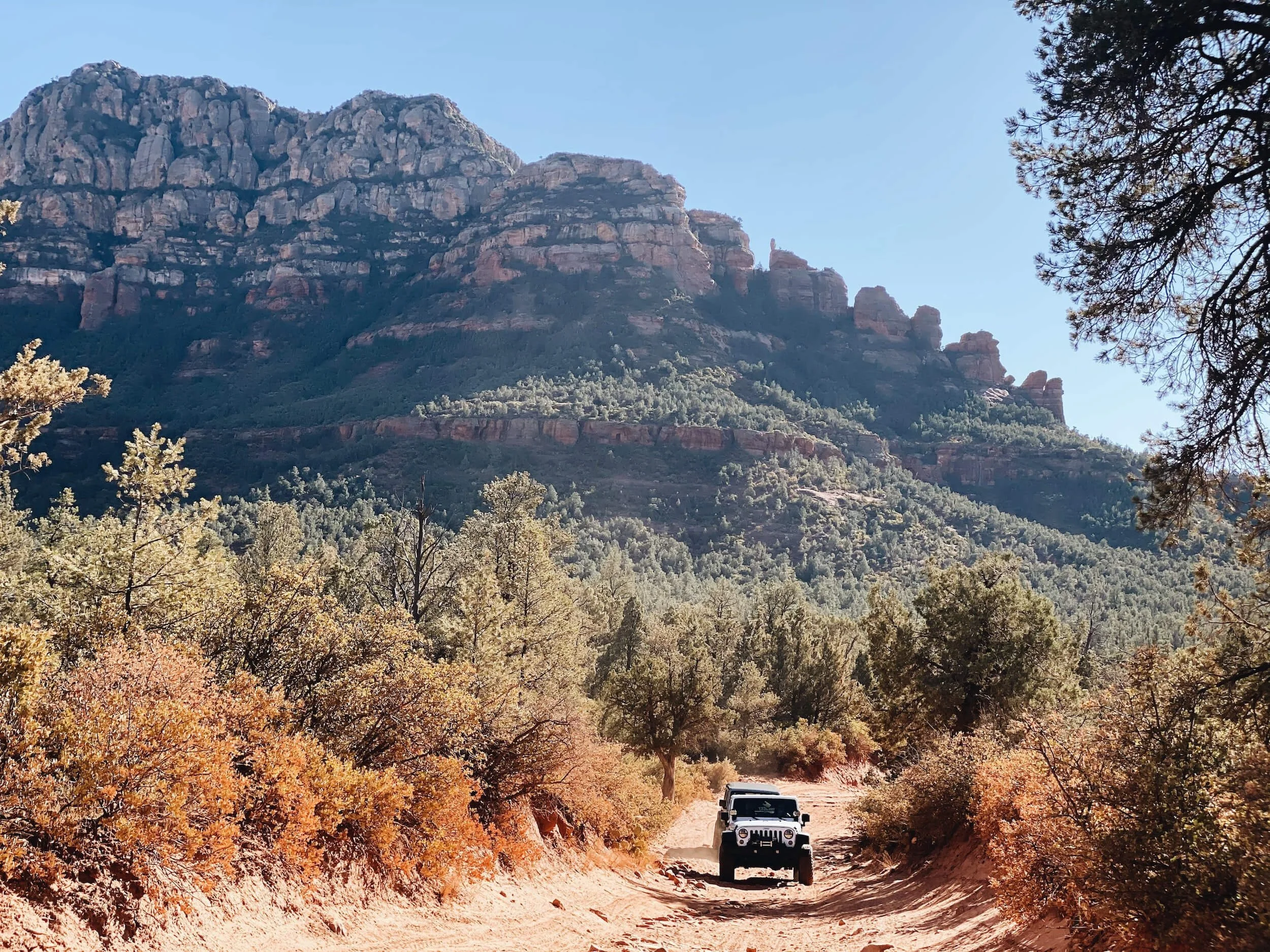 black suv on dirt road in Sedona Arizona