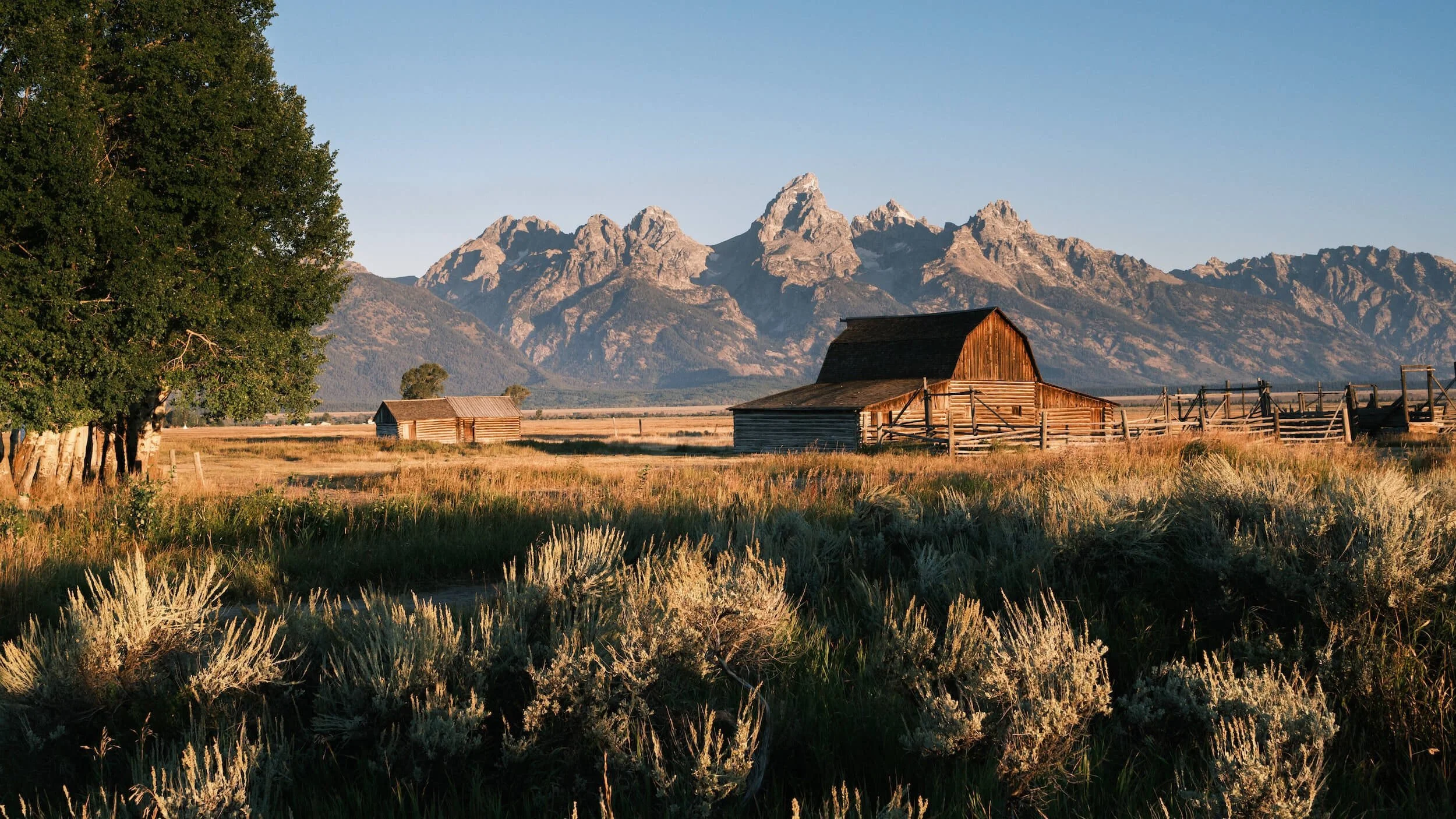 brown wooden house on grass field near mountain