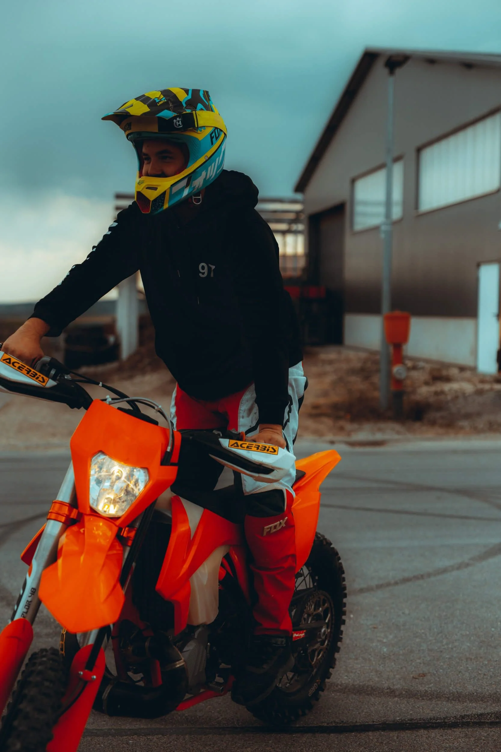 man riding a electric dirt bike