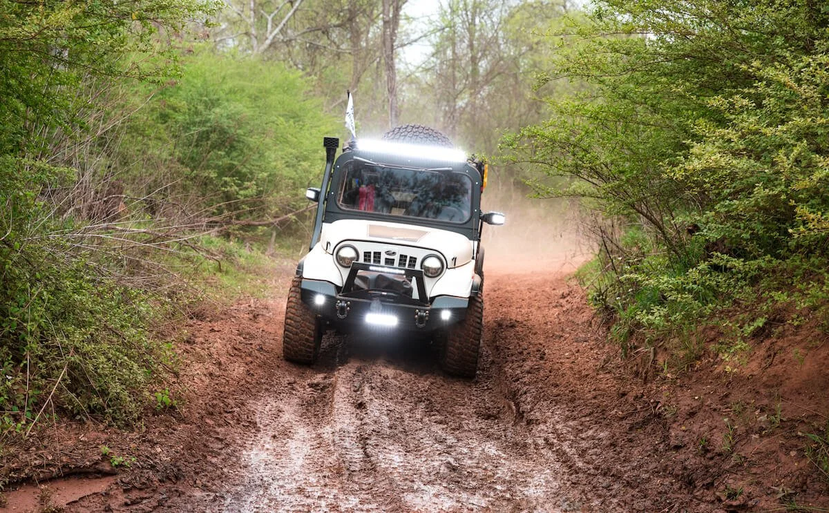 Mahindra Roxor on muddy road