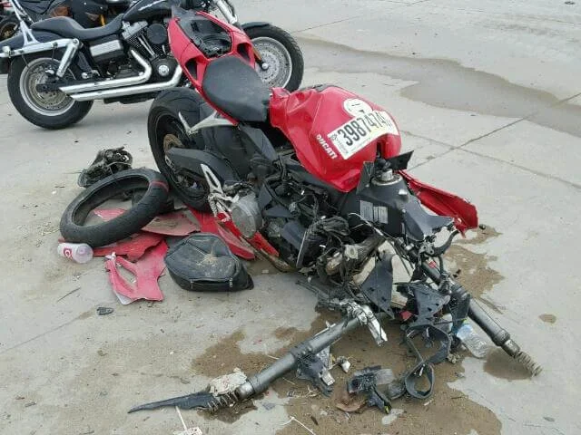 wrecked motorcycle