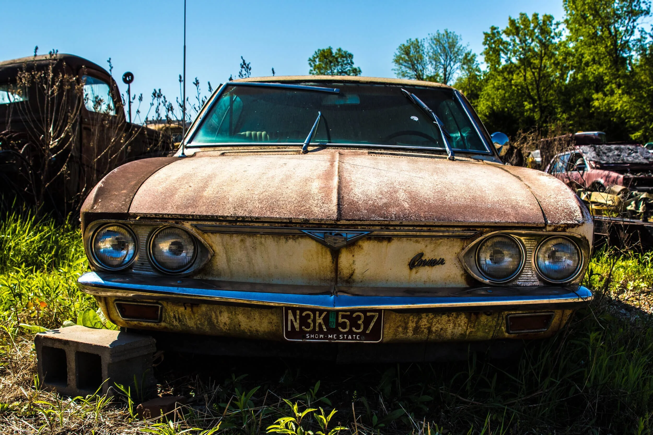 abandoned rusty car