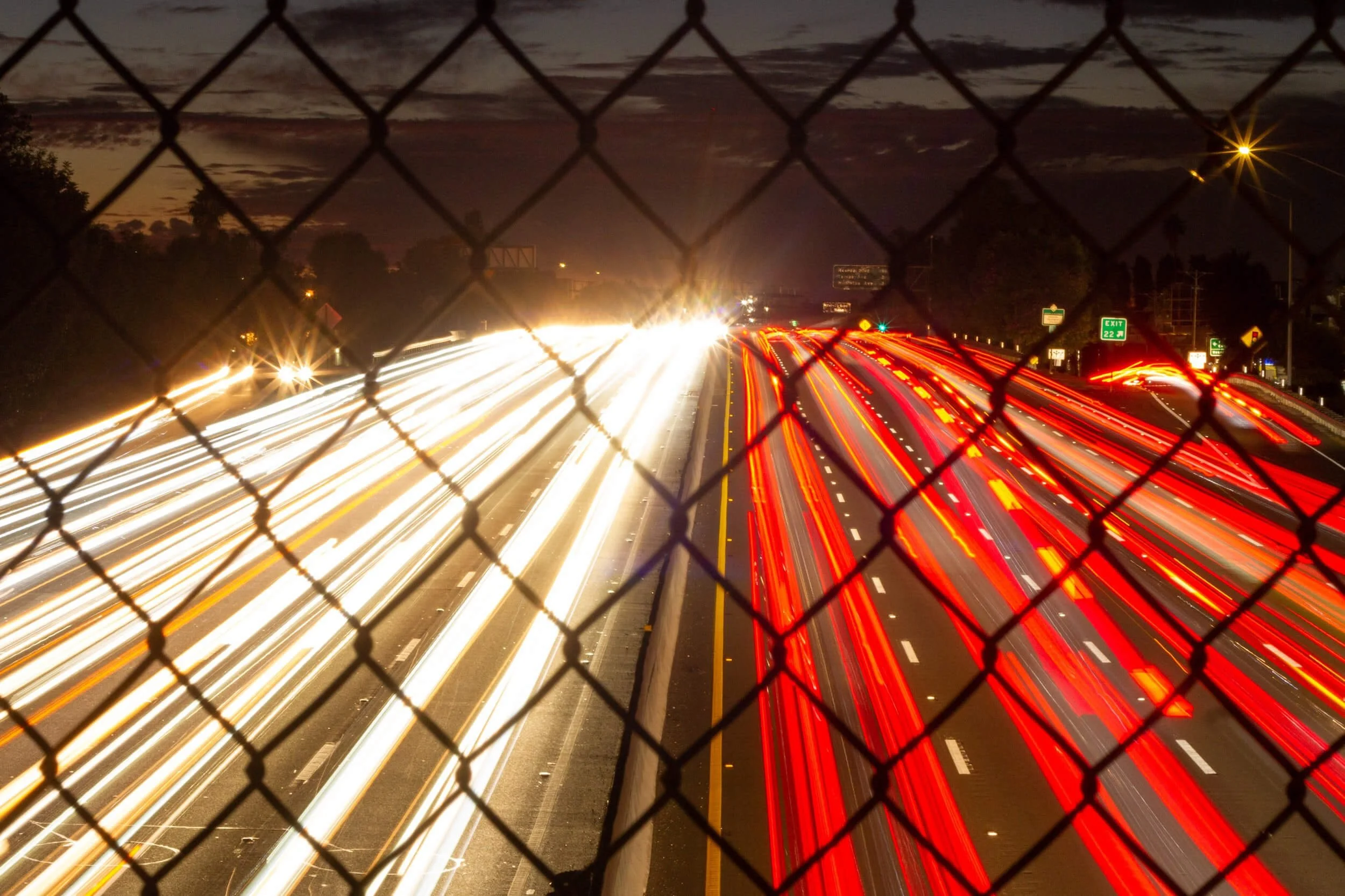 cars on bridge in LA