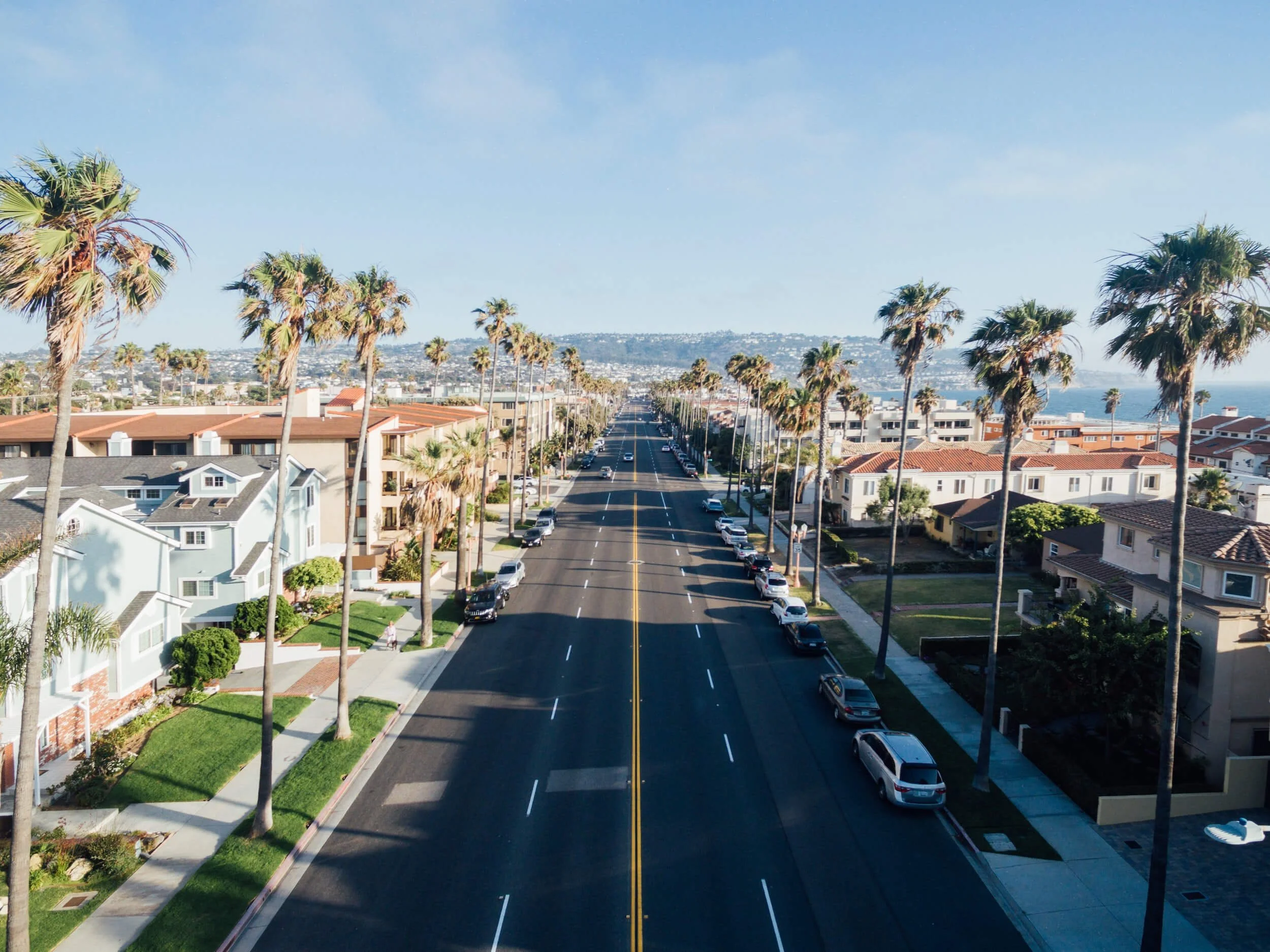 aerial photo of street in LA