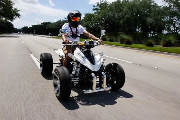 atv rider on street