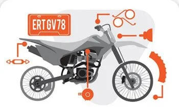 illustration of dirt bike with plate