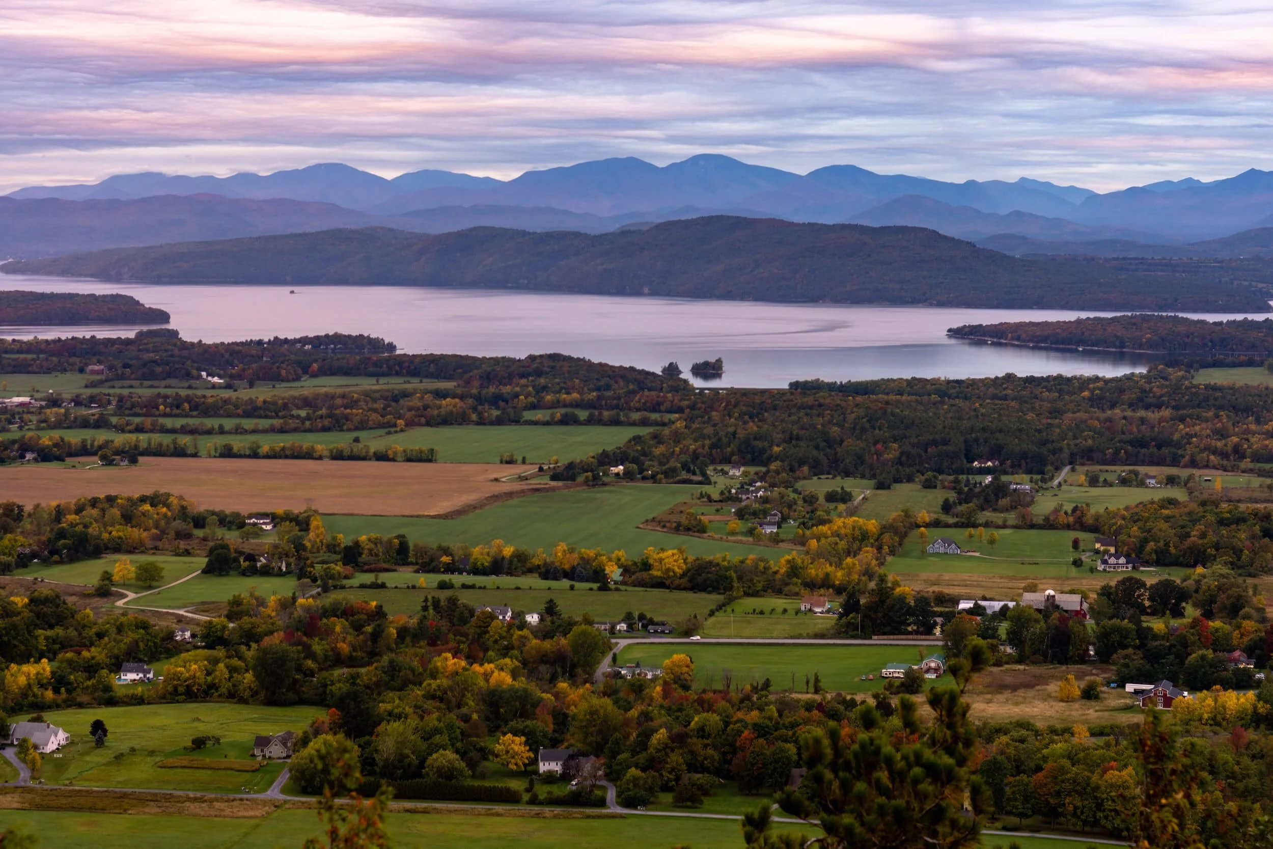 green trees and grass field in vermont