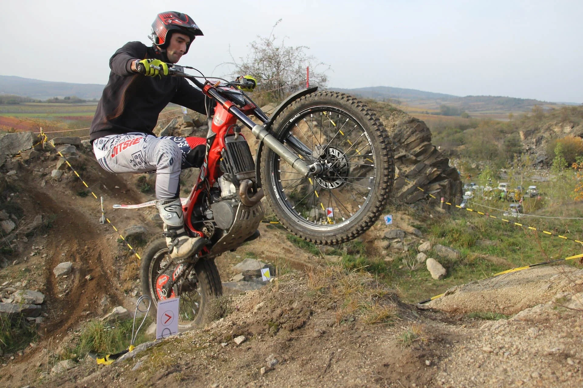 trials bike jumping in the air