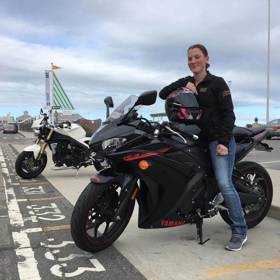 motorcyclist with helmet for safe riding