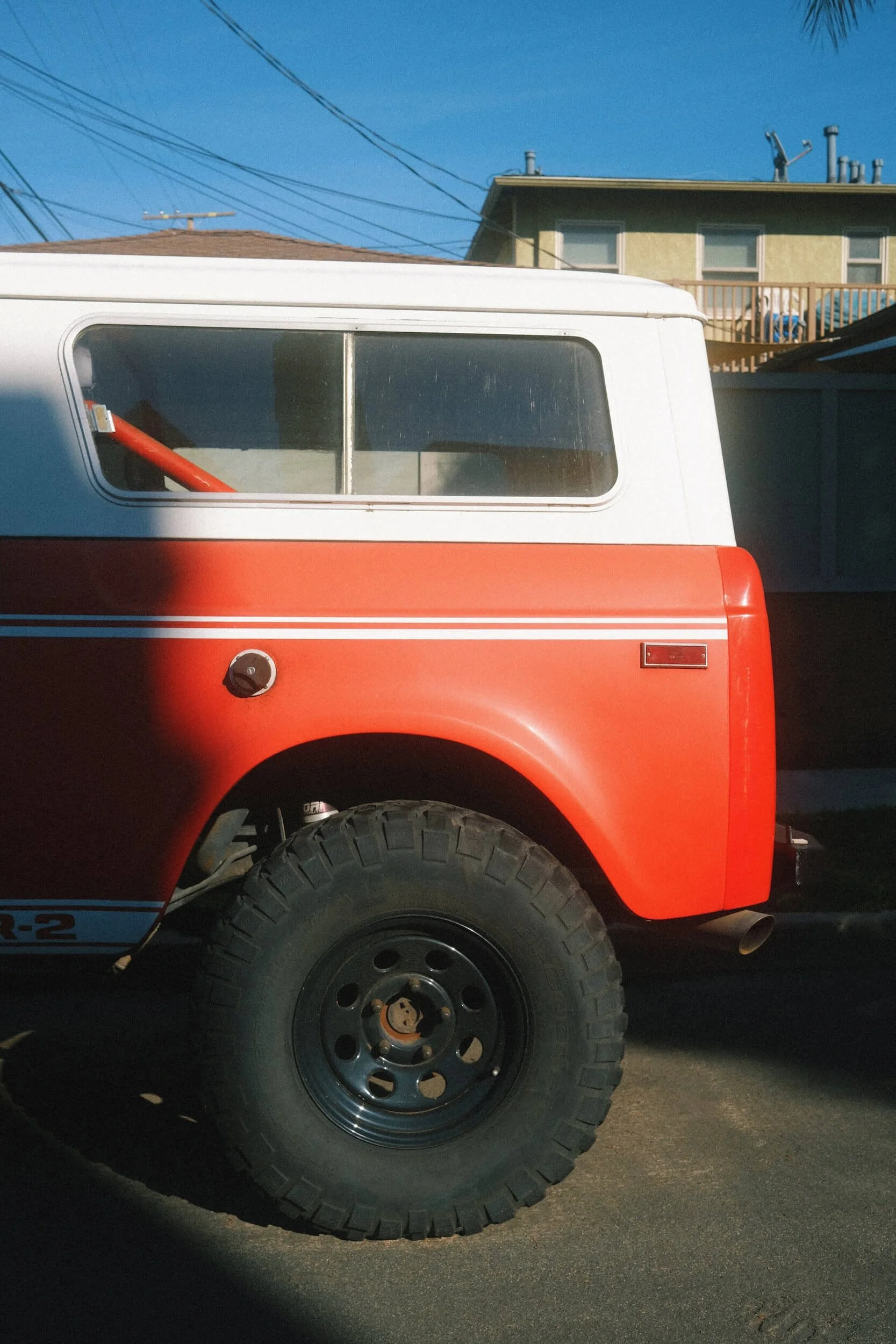 red white truck overlanding