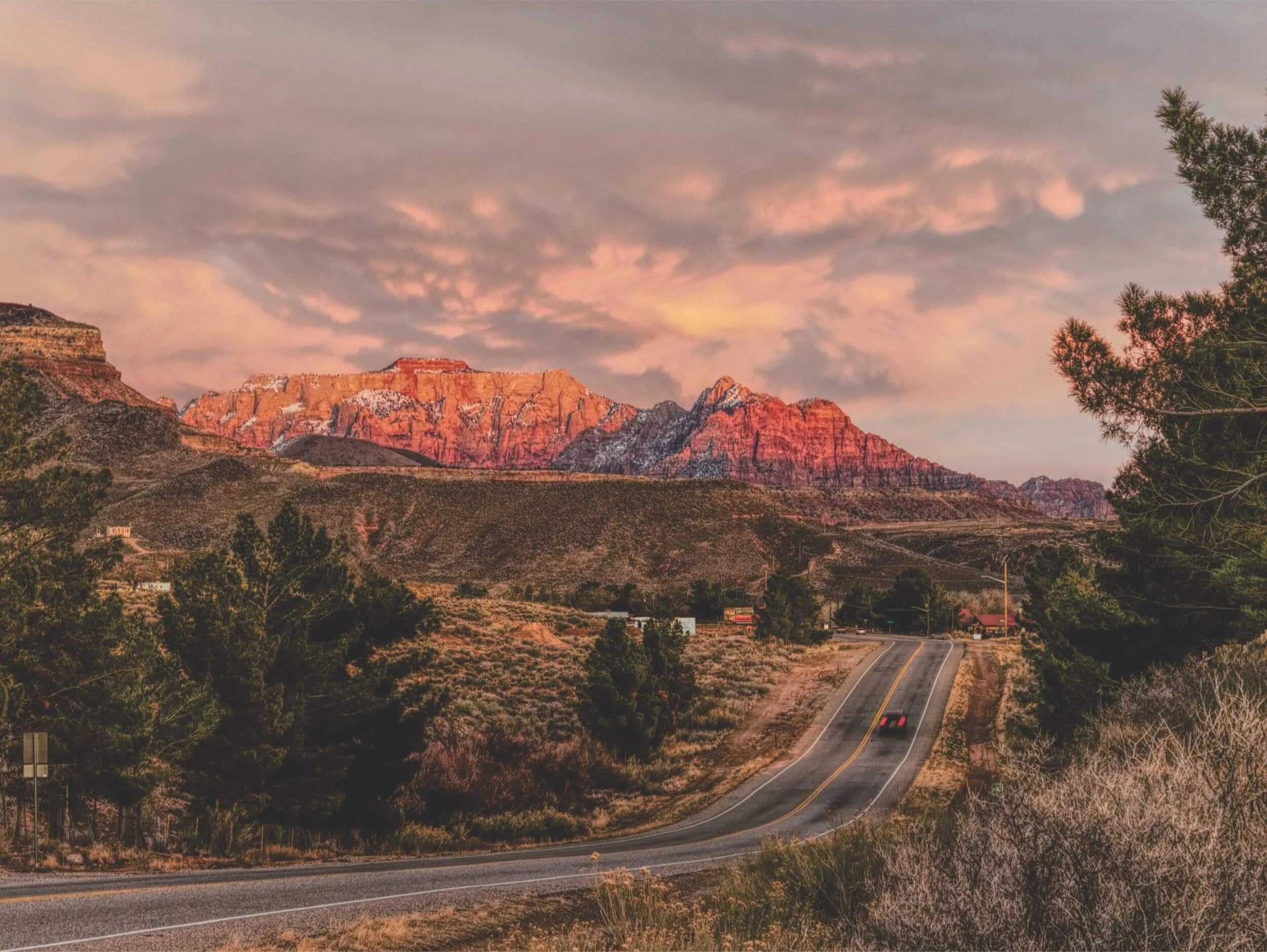 car on road Utah