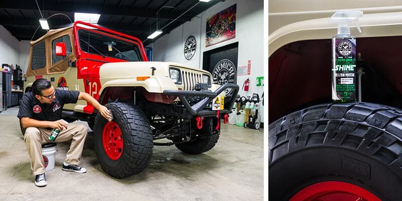 tire shine on a Jeep
