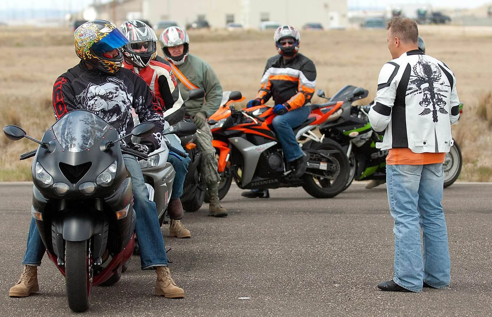 students in the first military sportbike rider course
