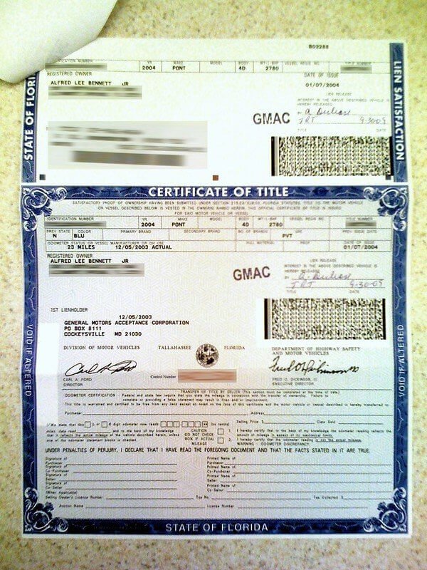 certificate of title