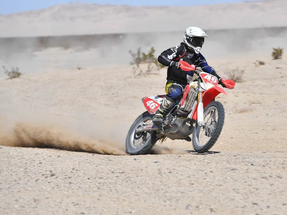 dirt bike rider in desert