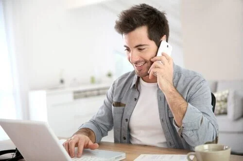 man on phone call