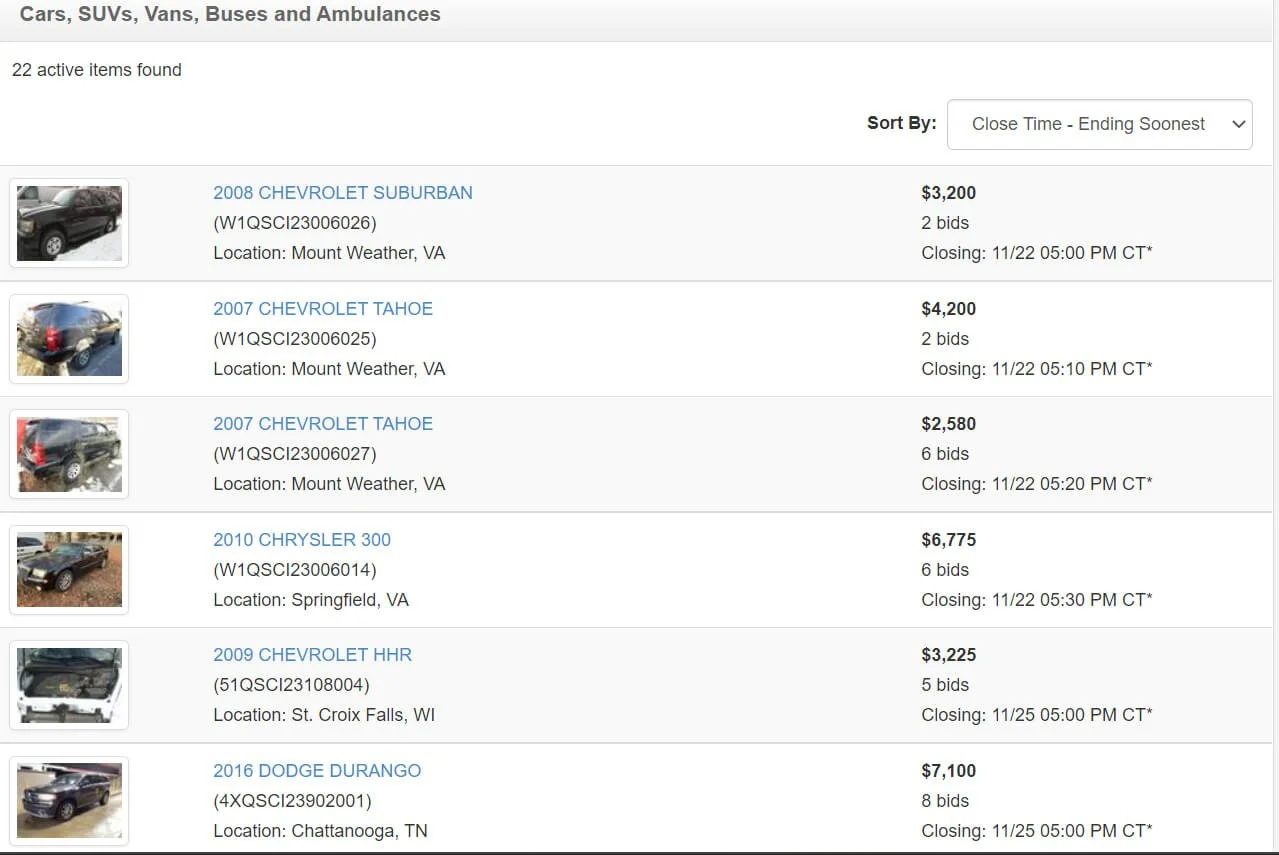 gsa items listing