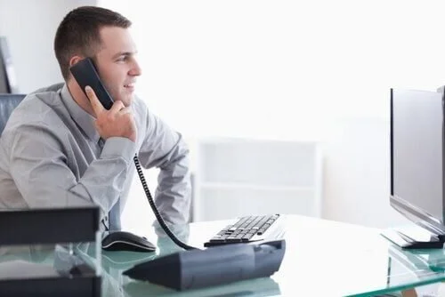 man on phone call looking for trustworthy company