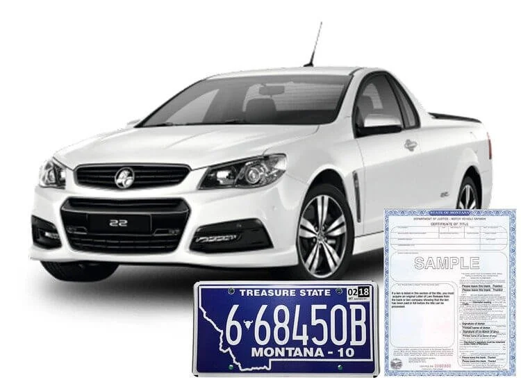 vehicle with title and plate